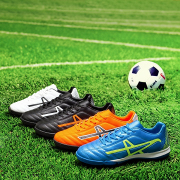 Ghete fotbal unisex pentru gazon sintetic albastre cu verde MOD09820, 2, modlet.ro
