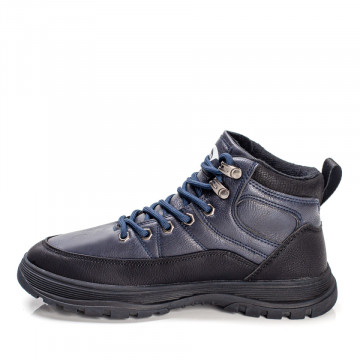 Ghete unisex negru cu albastru inchis sport cu siret MOD07363, 2, modlet.ro