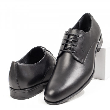 Pantofi barbati eleganti cu siret negri din Piele naturala MOD08767, 3, modlet.ro
