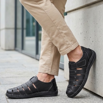 Pantofi barbati, Pantofi casual barbati cu perforatii negri din Piele naturala ADI1, modlet.ro