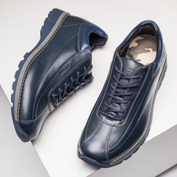 Pantofi casual barbati cu siret albastri din Piele naturala MOD12021, 1, modlet.ro