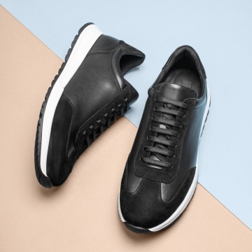 Pantofi casual barbati cu siret negri din Piele naturala MOD13752, 3, modlet.ro