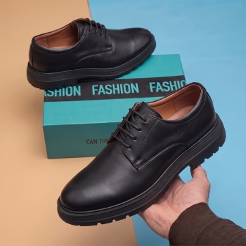 Pantofi casual barbati cu talpa groasa negri din Piele naturala NICU13, 3, modlet.ro