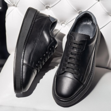 Pantofi casual barbati negri din Piele naturala MOD12172, 3, modlet.ro
