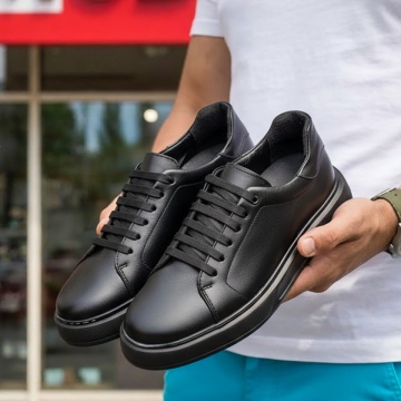 Incaltaminte barbati, Pantofi casual barbati negri din Piele naturala TOM11, modlet.ro