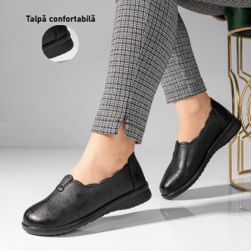 Pantofi casual cu talpa joasa negri MOD10942, 1, modlet.ro