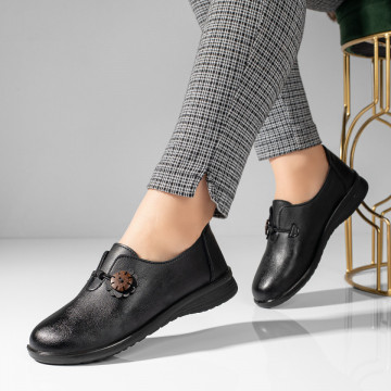 Pantofi casual cu talpa joasa negri MOD10945, 2, modlet.ro
