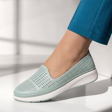 Pantofi dama, Pantofi casual dama cu platforma albastru deschis din Piele naturala SARA8, modlet.ro