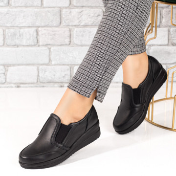 Pantofi casual dama cu platforma negri din Piele naturala MOD06256, 3, modlet.ro