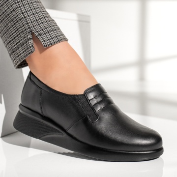 Pantofi casual dama cu platforma negri din Piele naturala MOD11279, 4, modlet.ro