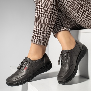 Pantofi casual dama cu siret elastic gri MOD14252, 2, modlet.ro