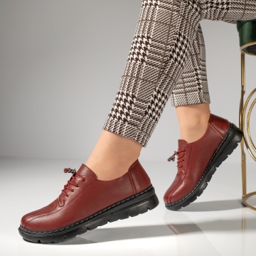 Pantofi casual dama cu siret elastic rosii MOD12982, 3, modlet.ro
