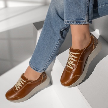 Pantofi casual dama cu siret maro din Piele naturala MOD00430, 1, modlet.ro