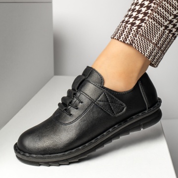 Pantofi casual dama cu siret si scai negri MOD13227, 3, modlet.ro