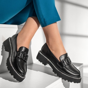 Pantofi casual dama cu strasuri negri MOD11044, 3, modlet.ro