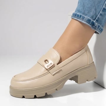 Pantofi dama, Pantofi casual dama cu talpa groasa bej DORA45, modlet.ro
