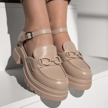 Pantofi casual dama cu talpa groasa bej MOD13017, 2, modlet.ro