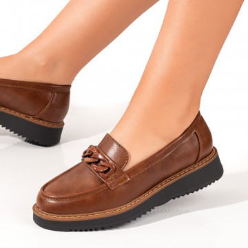 Pantofi casual dama cu talpa groasa maro MOD09949, 1, modlet.ro