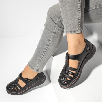 Pantofi casual dama cu talpa joasa negri MOD13169, 3, modlet.ro