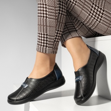 Pantofi dama, Pantofi casual dama cu talpa joasa negri MOD14270, modlet.ro