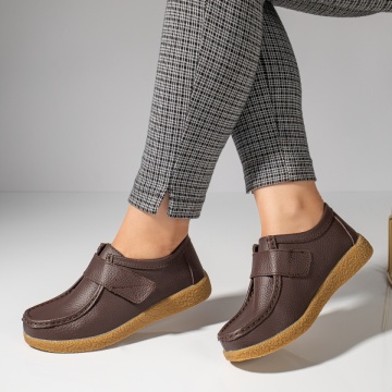 Pantofi casual dama maro cu scai din Piele naturala DORA40