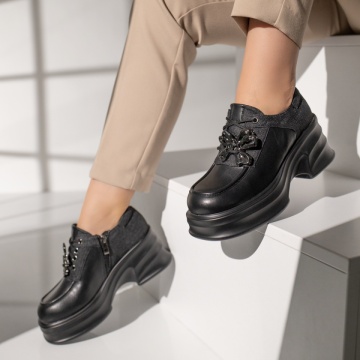 Pantofi casual dama negri cu platforma MOD11833, 2, modlet.ro