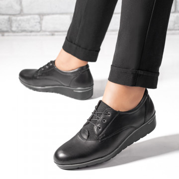 Pantofi casual dama negri din Piele naturala MOD04273, 3, modlet.ro