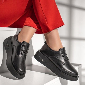 Pantofi casual dama negri din Piele naturala MOD10461, 2, modlet.ro