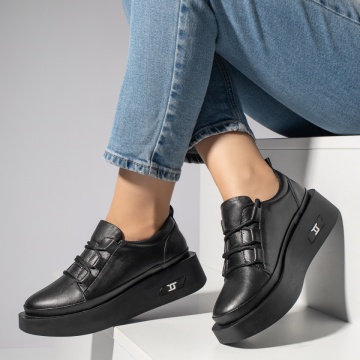 Pantofi casual dama negri din Piele naturala MOD11125, 2, modlet.ro