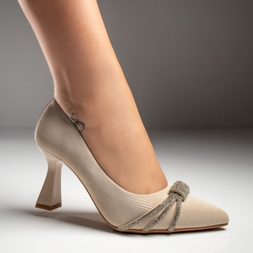 Pantofi cu toc gros bej dama MOD11736, 1, modlet.ro