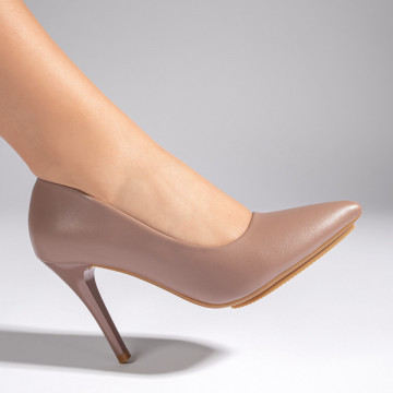 Pantofi cu toc subtire nude dama MOD10956, 3, modlet.ro