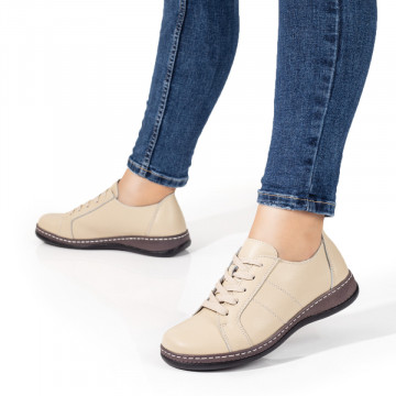 Pantofi dama casual bej din Piele naturala MOD08377, 1, modlet.ro