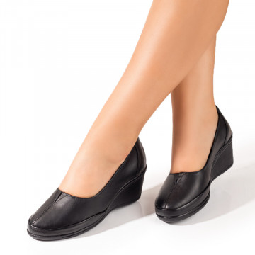 Pantofi dama casual cu platforma negri din Piele naturala MOD033896, 3, modlet.ro
