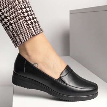 Pantofi dama casual negri cu insertie de material elastic DORA31, 2, modlet.ro