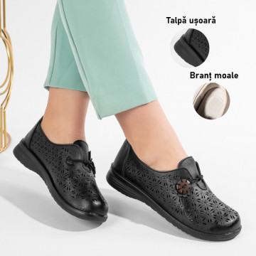 Pantofi dama casual negri cu perforatii MOD11210, 3, modlet.ro