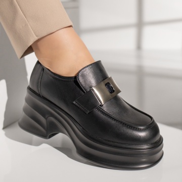 Pantofi dama casual negri cu platforma MOD11831, 3, modlet.ro