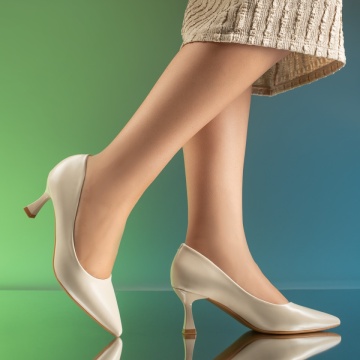 Pantofi dama cu toc bej MOD13931, 3, modlet.ro