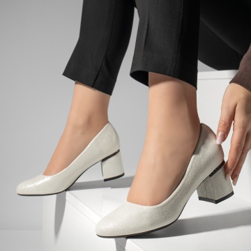 Pantofi dama cu toc gros argintii MOD05773, 2, modlet.ro