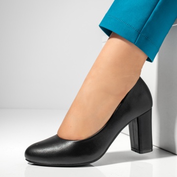 Pantofi dama cu toc gros negri MOD02834, 2, modlet.ro