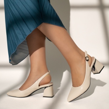Pantofi dama cu toc si bareta bej MOD11653, 3, modlet.ro