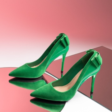 Pantofi dama Stiletto cu toc subtire si funda verzi suede MOD06158, 3, modlet.ro