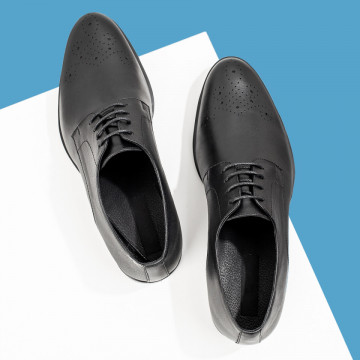 Pantofi eleganti barbati din Piele Naturala negri MOD08312, 4, modlet.ro