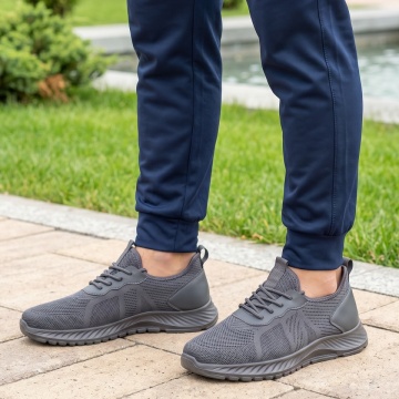 Adidasi barbati, Pantofi sport barbati cu siret gri DAN4, modlet.ro