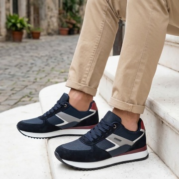 Pantofi sport barbati cu talpa joasa albastri MOD14266