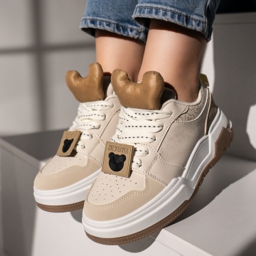 Pantofi sport dama bej cu accesoriu MOD11869, 2, modlet.ro