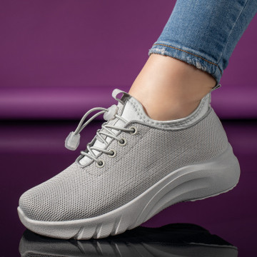 Pantofi sport dama cu siret elastic gri MOD11167, 1, modlet.ro