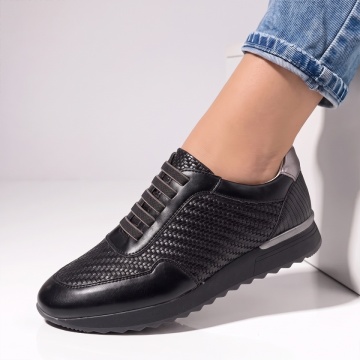 Adidasi dama, Pantofi sport dama cu siret negri ANA78, modlet.ro