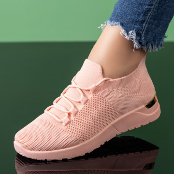Pantofi sport dama cu siret roz MOD08521, 4, modlet.ro
