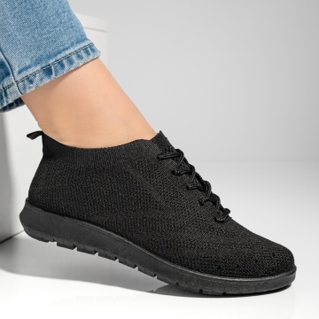 Pantofi sport dama cu siret si perforatii negri MOD13054, 3, modlet.ro