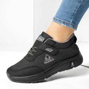 Pantofi sport dama cu siret si scai negri MOD13221, 2, modlet.ro